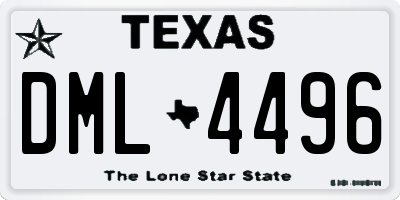 TX license plate DML4496