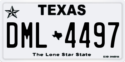 TX license plate DML4497