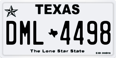 TX license plate DML4498