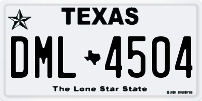 TX license plate DML4504