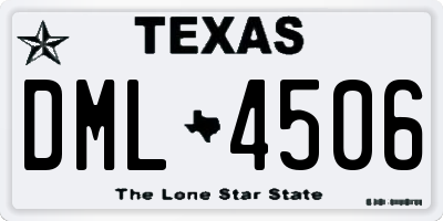 TX license plate DML4506