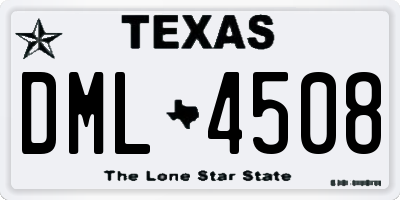 TX license plate DML4508