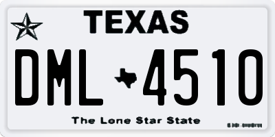 TX license plate DML4510