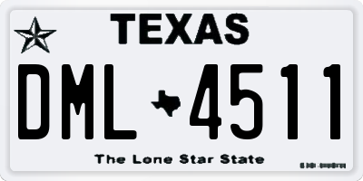 TX license plate DML4511