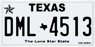 TX license plate DML4513