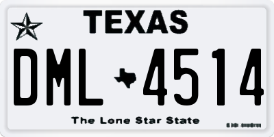 TX license plate DML4514