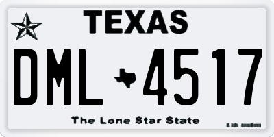 TX license plate DML4517