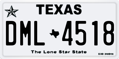 TX license plate DML4518