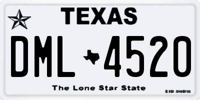 TX license plate DML4520