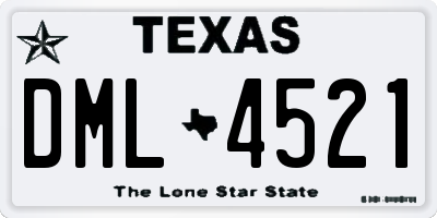 TX license plate DML4521