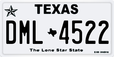 TX license plate DML4522