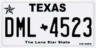 TX license plate DML4523