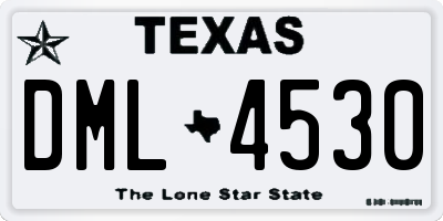 TX license plate DML4530
