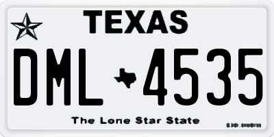 TX license plate DML4535