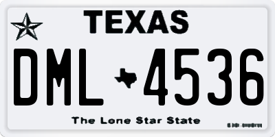 TX license plate DML4536