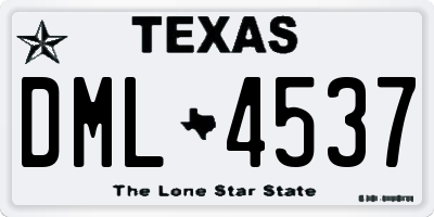 TX license plate DML4537