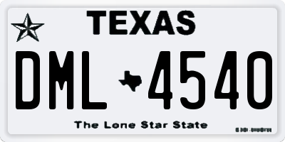 TX license plate DML4540