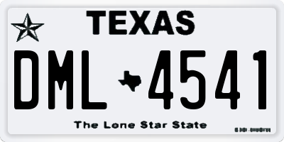 TX license plate DML4541