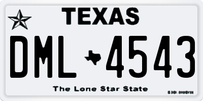 TX license plate DML4543