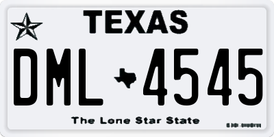 TX license plate DML4545