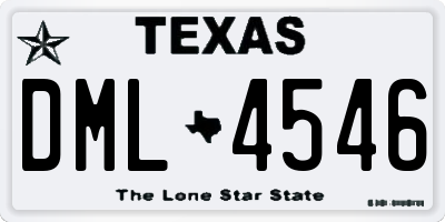 TX license plate DML4546