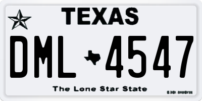 TX license plate DML4547