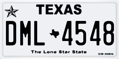 TX license plate DML4548