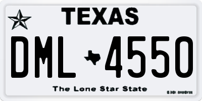 TX license plate DML4550