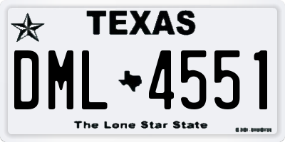 TX license plate DML4551