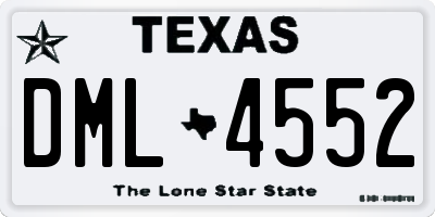 TX license plate DML4552