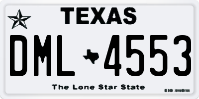 TX license plate DML4553