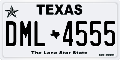 TX license plate DML4555