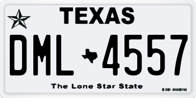 TX license plate DML4557