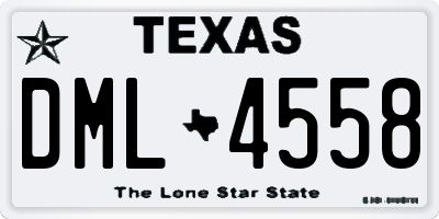 TX license plate DML4558