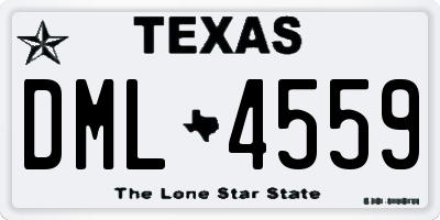 TX license plate DML4559