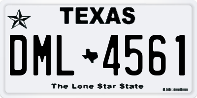 TX license plate DML4561