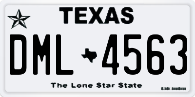 TX license plate DML4563