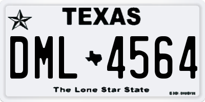 TX license plate DML4564