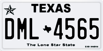 TX license plate DML4565