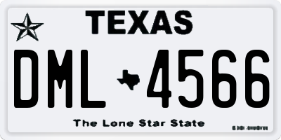 TX license plate DML4566