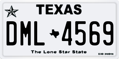 TX license plate DML4569