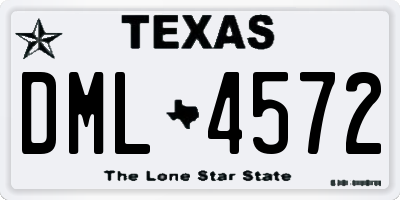 TX license plate DML4572