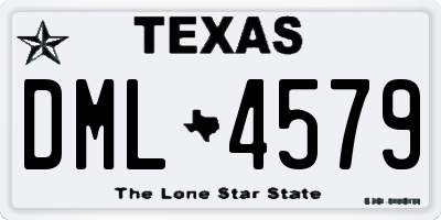 TX license plate DML4579