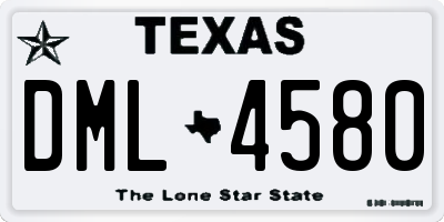 TX license plate DML4580