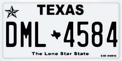 TX license plate DML4584