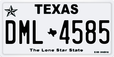 TX license plate DML4585
