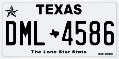 TX license plate DML4586