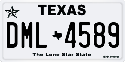 TX license plate DML4589
