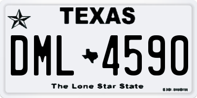 TX license plate DML4590