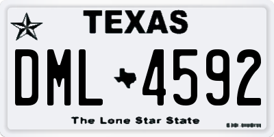 TX license plate DML4592